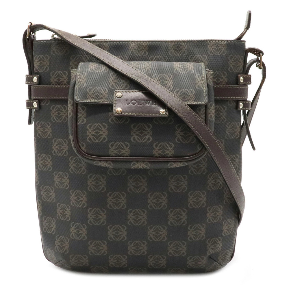 Loewe Anagram Crossbody Bag Detachable Leather Dark Brown